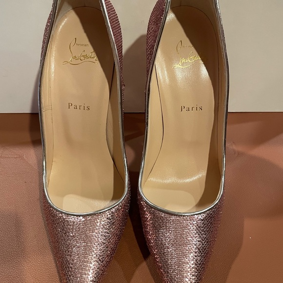 Christian Louboutin Rose Glitter Heels - Picture 1 of 11